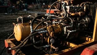 6-inch diesel dewatering pump operating on a construction dewatering project in Abu Dhabi